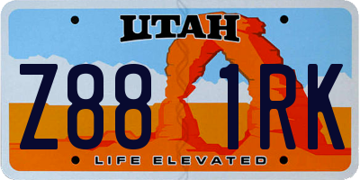 UT license plate Z881RK