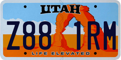 UT license plate Z881RM