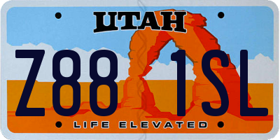 UT license plate Z881SL