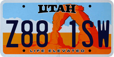 UT license plate Z881SW