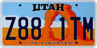 UT license plate Z881TM
