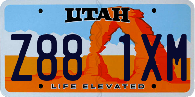 UT license plate Z881XM