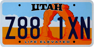UT license plate Z881XN
