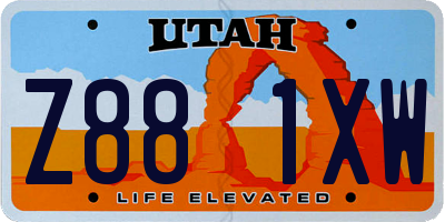 UT license plate Z881XW