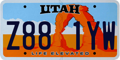 UT license plate Z881YW