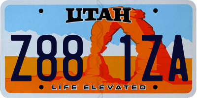 UT license plate Z881ZA