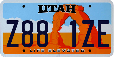 UT license plate Z881ZE