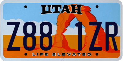 UT license plate Z881ZR