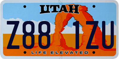 UT license plate Z881ZU