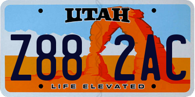 UT license plate Z882AC