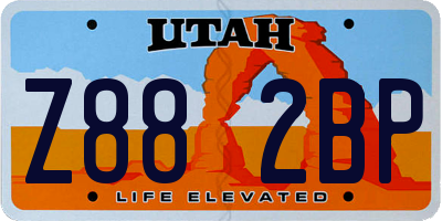 UT license plate Z882BP