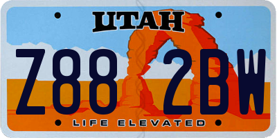 UT license plate Z882BW