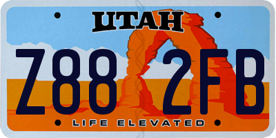 UT license plate Z882FB