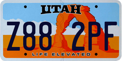 UT license plate Z882PF