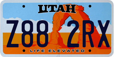 UT license plate Z882RX