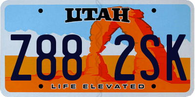 UT license plate Z882SK