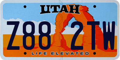 UT license plate Z882TW