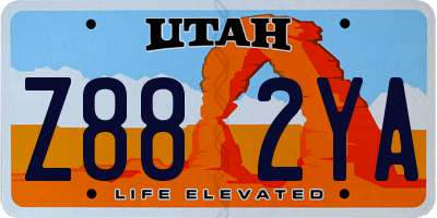 UT license plate Z882YA