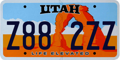 UT license plate Z882ZZ