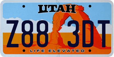 UT license plate Z883DT