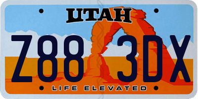 UT license plate Z883DX