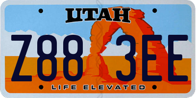UT license plate Z883EE