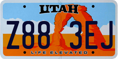 UT license plate Z883EJ
