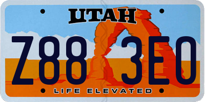 UT license plate Z883EO
