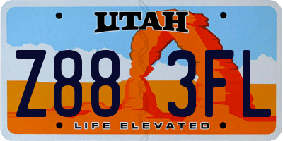 UT license plate Z883FL