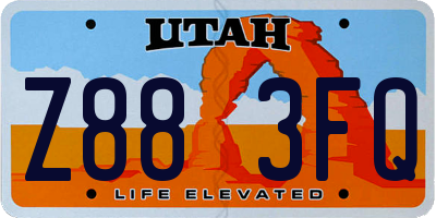 UT license plate Z883FQ