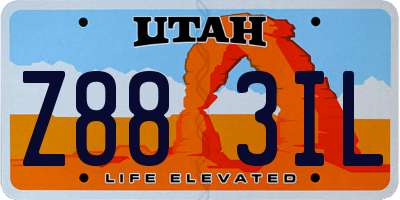 UT license plate Z883IL