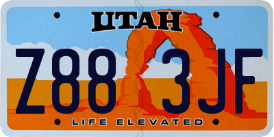 UT license plate Z883JF
