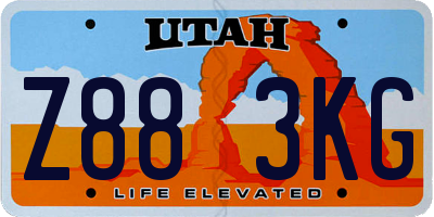 UT license plate Z883KG
