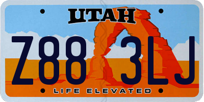 UT license plate Z883LJ