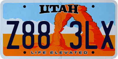 UT license plate Z883LX