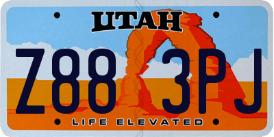 UT license plate Z883PJ