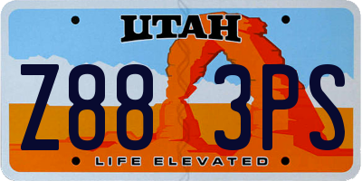 UT license plate Z883PS