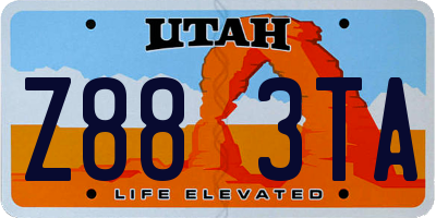 UT license plate Z883TA