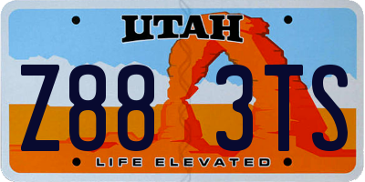 UT license plate Z883TS