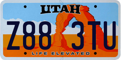 UT license plate Z883TU