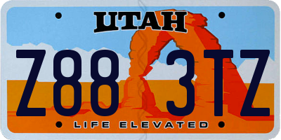 UT license plate Z883TZ