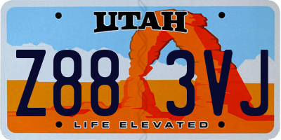 UT license plate Z883VJ