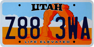 UT license plate Z883WA