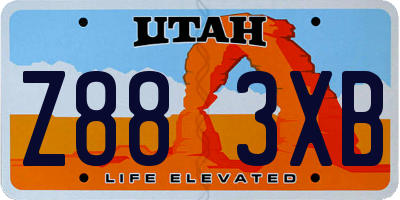 UT license plate Z883XB