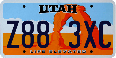 UT license plate Z883XC