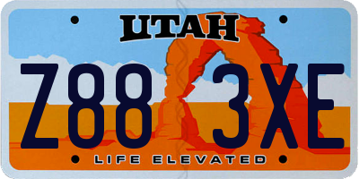 UT license plate Z883XE