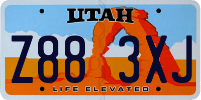 UT license plate Z883XJ