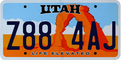 UT license plate Z884AJ