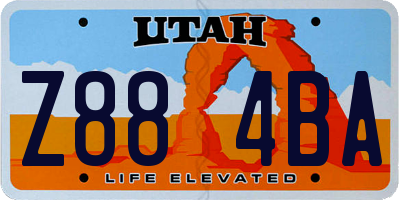 UT license plate Z884BA