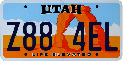 UT license plate Z884EL